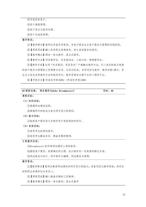 电子商务专业培养的目标